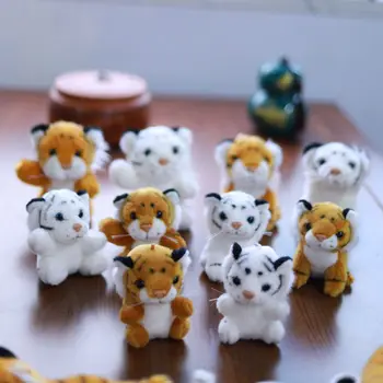 10cm Mini Tigre de Pelúcia Boneca Nova Simulação da Mascote do Tigre do Pingente Boneca Empresa de Eventos de Presente