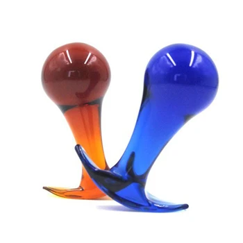 Cabeça azul Pyrex de Cristal de Onda Anal Beads Vibrador Plug anal Masturbação Vidro Brinquedos Sexuais de Produtos para Homens, Mulheres Plug Anal