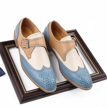 Esculpida Brogues Sapatos de Homens de Moda de Vestido de Festa de Casamento Sapatos de Designer italiano Masculino Drivng Formal de Calçados de Couro Slip on Mens Oxfords