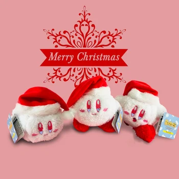 Kawaii De Pelúcia Boneca Kirby Bola De Neve De Natal Da Série De Anime Bonito Plushies Recheado Bag Duplo Pingente De Chaveiro Criatividade Macio Meninas Dom