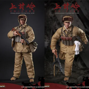 mini vezes brinquedos M033 Escala 1/6 do sexo Masculino Soldado do Povo Chinês Exército Voluntário Guerreiro Figura de Ação do Modelo de Presentes de natal para os Fãs