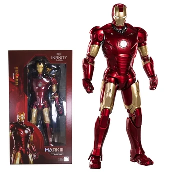 Zd 1/5 Homem de Ferro 36cm MK3 Original Lendas de Iluminação LED 10º Aniversário do Memorial Recolher Tony Stark Modelo de Figura de Ação Presentes