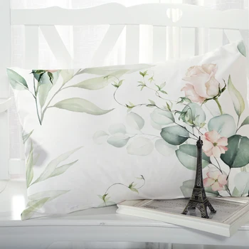 1pc fronha de Travesseiro, roupa de Cama luxuosa Fronha Pillowcovers decorativos 50x70 Personalizável tamanho de Impressão 3D Flores da folha